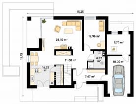 Rzut projektu Gryfon (CE) - parter
