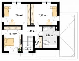Rzut projektu Gryfon (CE) - poddasze