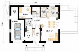 Rzut projektu Orzech (CE) - parter
