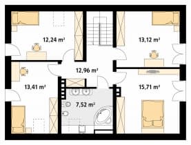 Rzut projektu Orzech (CE) - poddasze