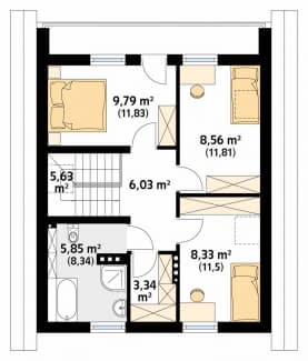 Rzut projektu Oliwka 2 (CE) - poddasze