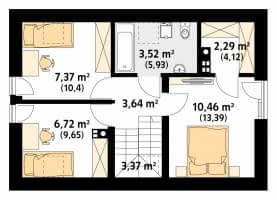Rzut projektu Groszek (KO) - poddasze