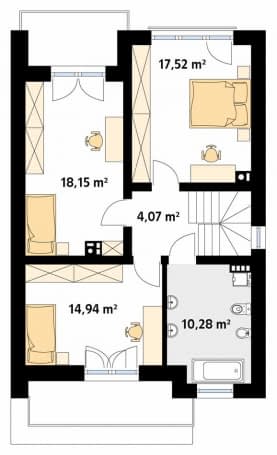 Rzut projektu Dąb W (CE) - pietro1