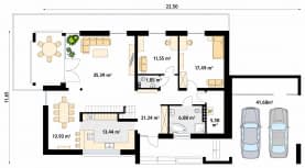 Rzut projektu Onyks (CE) - parter