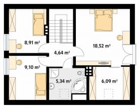 Rzut projektu Balbinka 2 (KO) - poddasze
