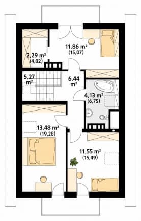 Rzut projektu Agawa 2 (CE) - poddasze