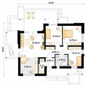 Rzut projektu Atut (CE) - parter