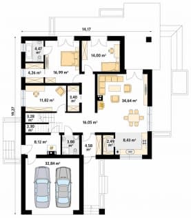 Rzut projektu Ariel 7 (KO) - parter