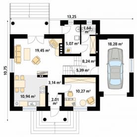 Rzut projektu Pik (CE) - parter