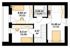 Rzut projektu Porfir (CE) - poddasze