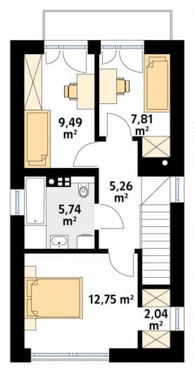 Rzut projektu Juka W (CE) - pietro1