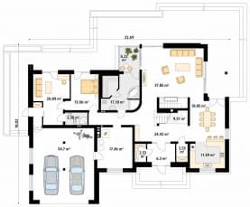 Rzut projektu Bazalt (SI) - parter