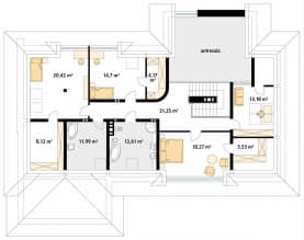 Rzut projektu Bazalt (SI) - poddasze