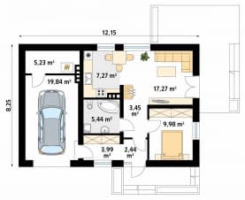 Rzut projektu Imbir 3 (CE) - parter