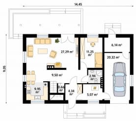 Rzut projektu Kulczyk (CE) - parter