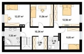 Rzut projektu Kulczyk (CE) - poddasze