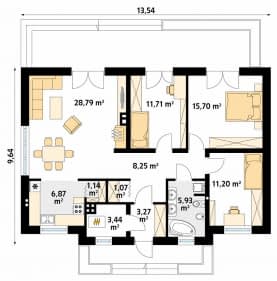 Rzut projektu Decyma 10 (KO) - parter