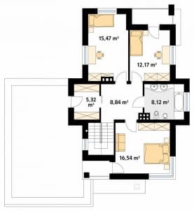 Rzut projektu Cyprys 5 (KO) - pietro1