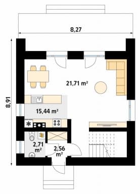 Rzut projektu Lopra (KO) - parter