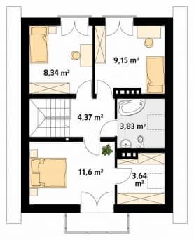 Rzut projektu Lilia 2 (CE) - poddasze