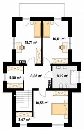 Rzut projektu Cyprys 10 (KO) - pietro1