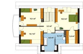 Rzut projektu Poranek (CE) - poddasze