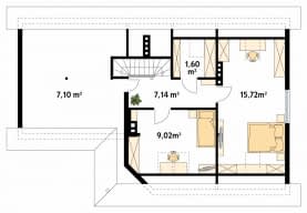 Rzut projektu Szyper 9 (Y) - poddasze