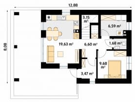 Rzut projektu Alikante 2 (Y) - parter