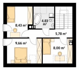 Rzut projektu Jagoda (CE) - poddasze