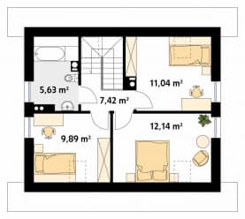 Rzut projektu Amol (KO) - poddasze