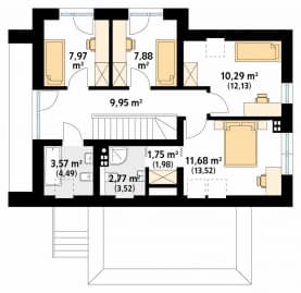 Rzut projektu Malachit (CE) - poddasze