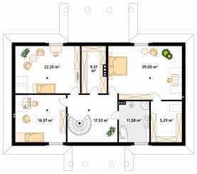 Rzut projektu Tercja 5 (PH) - poddasze