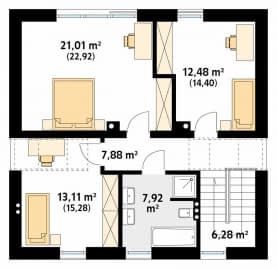 Rzut projektu Bogatka (SI) - poddasze
