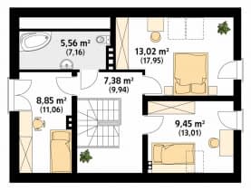 Rzut projektu Anka (CE) - poddasze