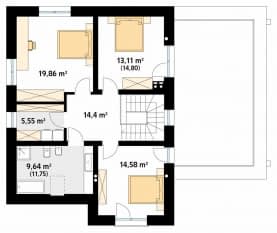 Rzut projektu Pinia 3 (PH) - poddasze