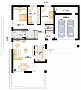 Rzut projektu Neptun 7 (CE) - parter