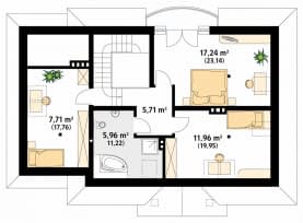 Rzut projektu Szafran (CE) - poddasze