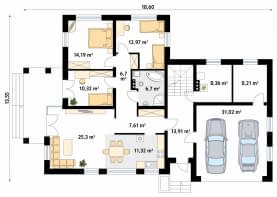 Rzut projektu Arkan (CE) - parter