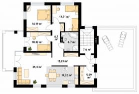 Rzut projektu Arkan (CE) - poddasze