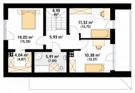 Rzut projektu Malutki 5 (CE) - poddasze