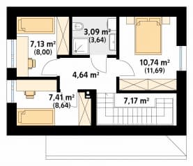 Rzut projektu Pestka (CE) - poddasze