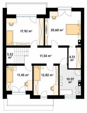 Rzut projektu Dąb 2 W2 (CE) - pietro1