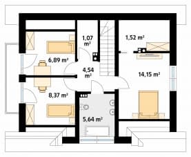 Rzut projektu Wanilia (CE) - poddasze