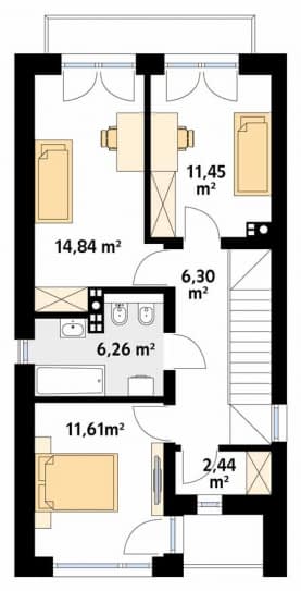 Rzut projektu Wiąz W (CE) - pietro1
