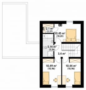 Rzut projektu Teo 4 (KO) - poddasze