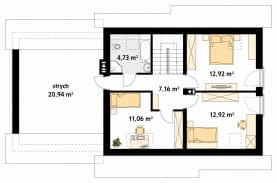 Rzut projektu Azuryt 4 (KO) - poddasze