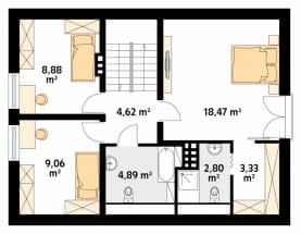 Rzut projektu Agatka 2 (CE) - poddasze