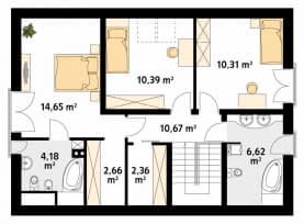 Rzut projektu Jesion (KO) - poddasze