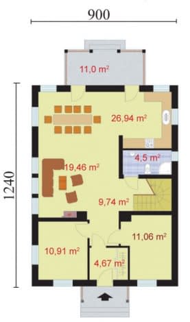 Rzut projektu SANTA SUSANA - Parter