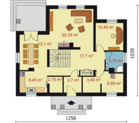 Rzut projektu SALAMANCA - Rzut przyziemia